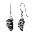 Meteorit Ohrringe, 925 Silber rhodiniert, ca. 19.16 ct