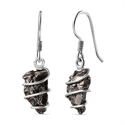 Muonionalusta Meteorit Ohrringe, 925 Silber rhodiniert, ca. 19.16 ct