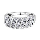 Moissanit Ring, 925 Silber platiniert, (Größe 21.00), ca. 0.95 ct