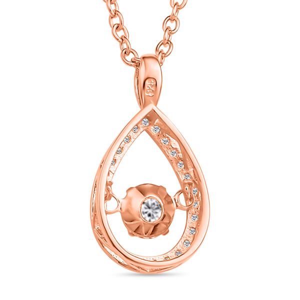 Wei&szlig;er Zirkonia-Anh&auml;nger mit Edelstahl-Kette, 925 Silber ros&eacute;vergoldet ca. 1,05 ct image number 5