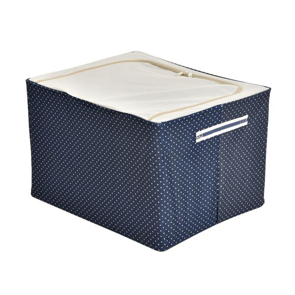 66L Aufbewahrungsbox mit Metallrahmen, Stapel- und faltbar, 50x40x33cm, Blau image number 3