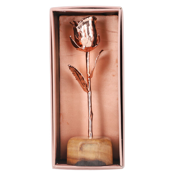 Rose mit Holzständer, rosegold image number 4