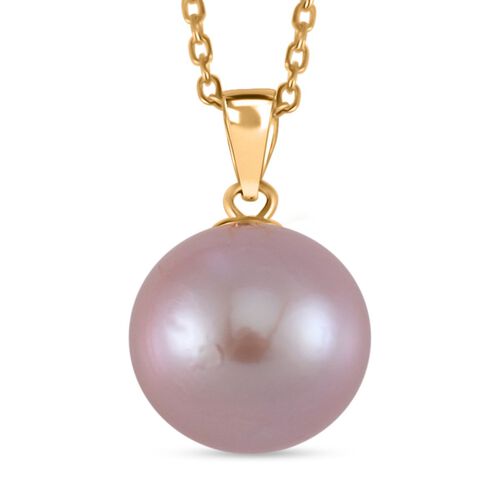 Lila Edison Perle Anhänger mit Kette, ca. 24,00 ct. image number 0