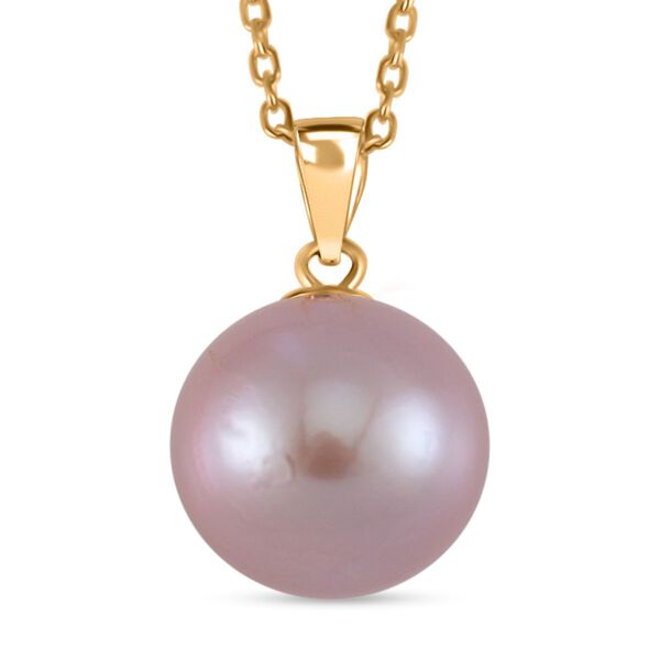 Lila Edison Perle Anh&auml;nger mit Kette, ca. 24,00 ct.