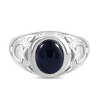 Stern blauer Saphir Ring 925 Silber rhodiniert (Gr&ouml;&szlig;e 21.00) ca. 3.11 ct