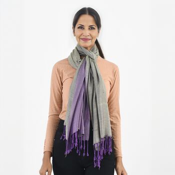 Superweicher doppelgewebter Schal, 70x170 cm, violett