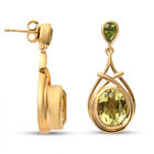 Ouro Verde-Quarz und Natürlicher Peridot-Ohrringe, 925 Silber vergoldet ca. 7,54 ct