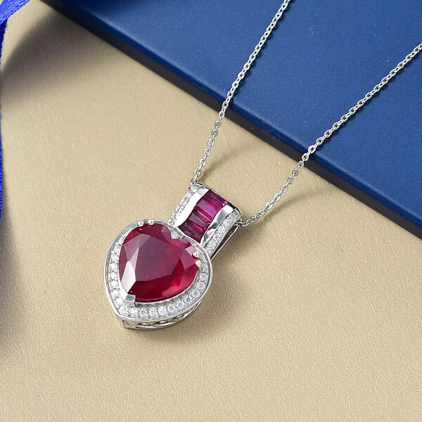 D'Joy AA Afrikanischer Rubin und Moissanit Anh&auml;nger mit 50cm Kette - 10,06 ct. image number 2