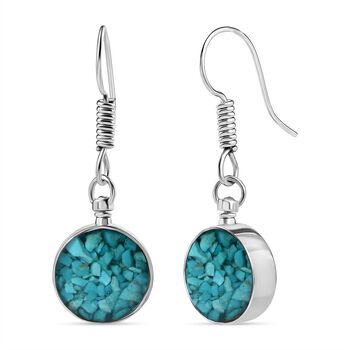 Sleeping Beauty Matrix T&uuml;rkis Ohrringe Messing ca. 6.00 ct