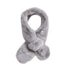 Flauschiger Kunst-Nerzpelz-Schlaufenschal, 89x11cm, Grau