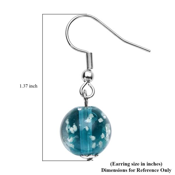 2er Set - Murano-Glasperlen Design, flexibles Armband und Ohrringe, Reiner Edelstahl, Mehrfarbig image number 6