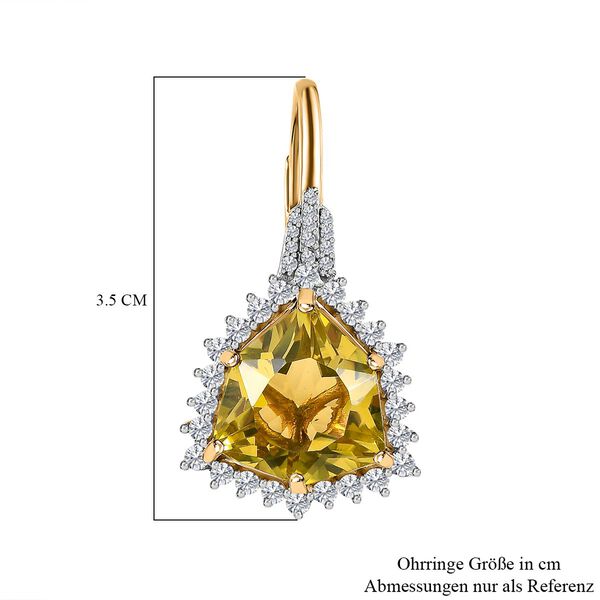 AA Ouro Verde Quarz und Zirkon Ohrringe - 17,57 ct. image number 6