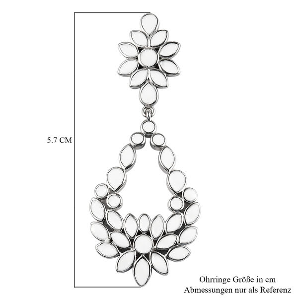 Floral emalliert Ohrh&auml;nger Messing platiniert&nbsp; image number 6