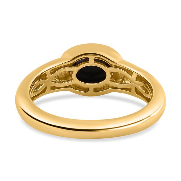 Boulder Opal Triplette Ring, 925 Silber vergoldet (Gr&ouml;&szlig;e 17.00) ca. 0.94 ct image number 6