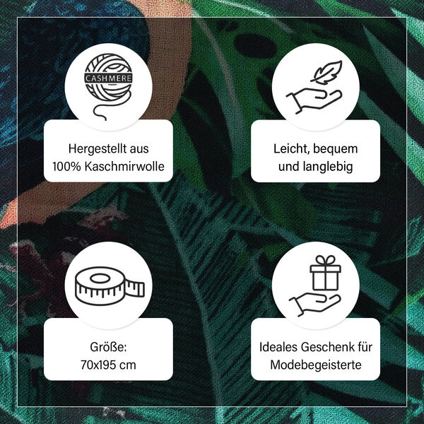 LA MAREY Schal aus 100% Kaschmirwolle, 70x195 cm, Grün image number 4