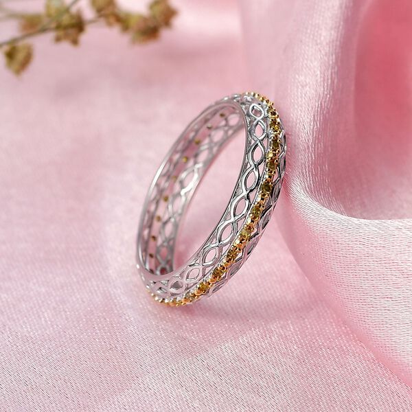 D'Joy gelber Diamant Ring, 925 Silber rhodiniert - 0,15 ct. image number 2