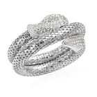 Kristall Schlangen Armreif, ca. 16.5 cm, silberfarben