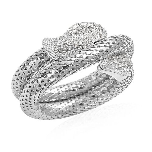 Kristall Schlange gewundenes Armband in Silberton - 1,70 ct. image number 0