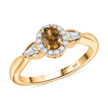 AA Nat&uuml;rliches goldenes Tansanit und Zirkon Schmuckset - 2,88 ct.