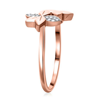 ALLORO Diamant Ring, 925 Silber mit Ros&eacute;gold Vermeil