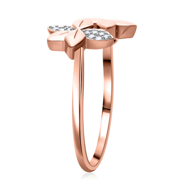 ALLORO Diamant Ring, 925 Silber mit Ros&eacute;gold Vermeil image number 3