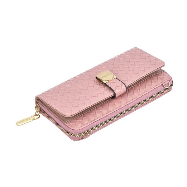 CLOSE OUT - gewebte Crossbody Tasche, Multif&auml;cher, Rosa image number 6