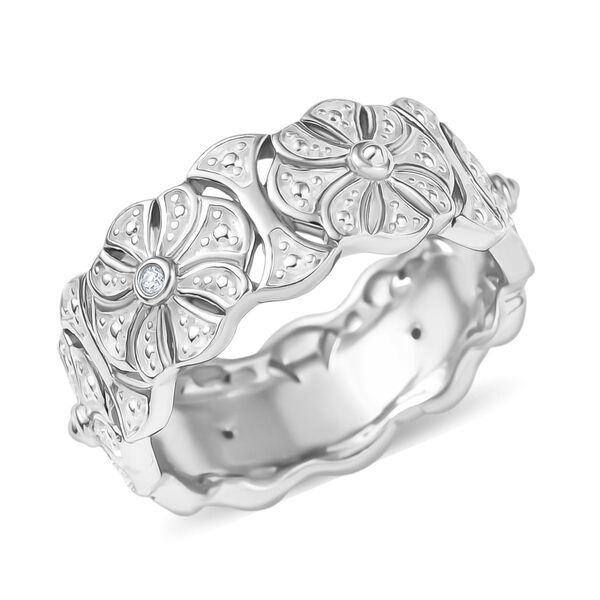 Wei&szlig;er Diamant Ring 925 Silber, platiniert (Gr&ouml;&szlig;e 18.00) image number 4