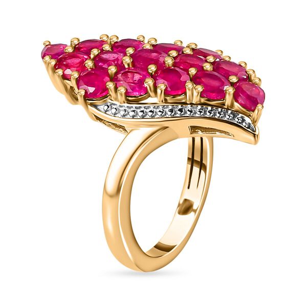 Afrikanischer Rubin (Fissure gefüllt) Ring, 925 Silber vergoldet (Größe 21.00) ca. 4.01 ct image number 5