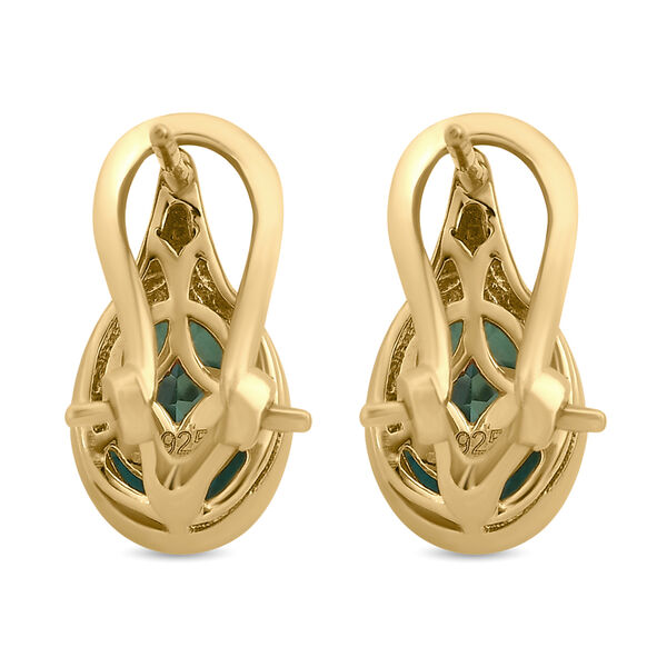 Pfau Triplett Quarz-Ohrringe, 925 Silber vergoldet ca. 4,04 ct image number 5