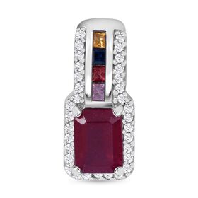 AA afrikanischer Rubin, mehrfarbiger Saphir und Zirkon-Anhänger - 2,75 ct.