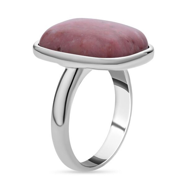 Rhodonit Ring, Reiner Edelstahl, (Größe 16.00), ca. 35.00 ct image number 5