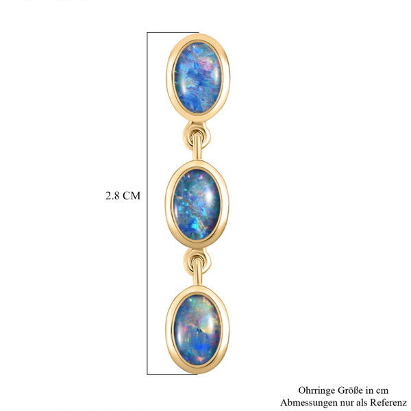 Boulder Opal Triplett Ohrh&auml;nger in Silber image number 6