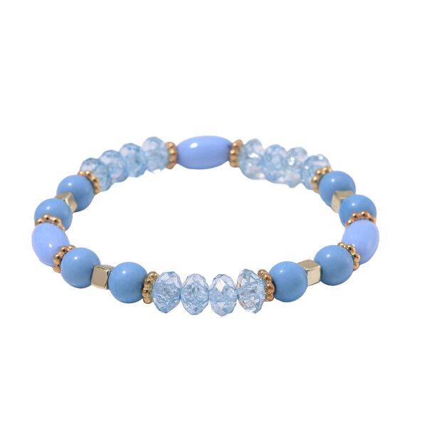 4er Set STRADA - Uhr mit Blau Kristall Armbänder image number 7