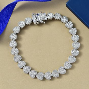 LUXURIANT SI-GH Labor Diamant 20cm Armband, 925 Silber rhodiniert - 4,15 ct.