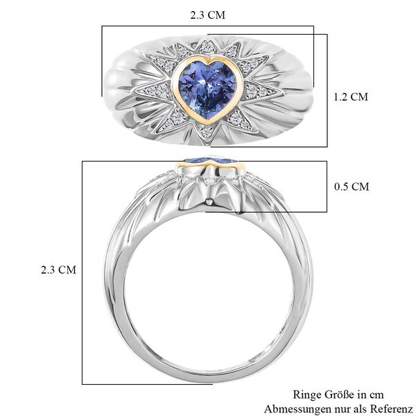GP Celestial Kollektion- AAA Tansanit, Zirkon und Kanchanaburi blauer Saphir zweifarbiger Ring - 0,82 ct. image number 9