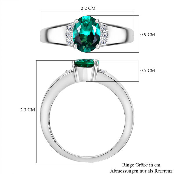 LUXURIANT AAA Labor kolumbianischer Smaragd und Labor Diamant Ring - 1,43 ct. image number 7