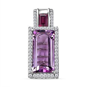 Rose De France Amethyst, Rhodolith Granat und Zirkon-Anhänger - 13,63 ct.