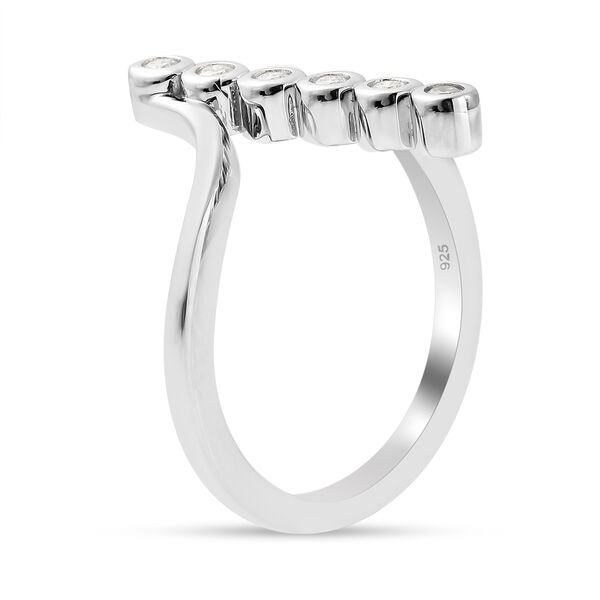 Moissanit Bypass Ring 925 Silber rhodiniert ca. 0,15 ct image number 4