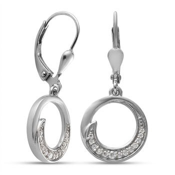 88 Facetten Moissanit Ohrringe 925 Silber platiniert ca. 0,24 ct