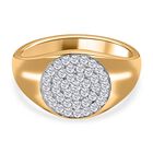 Moissanit Ring, 925 Silber Gelbgold Vermeil, (Größe 20.00) ca. 0.60 ct