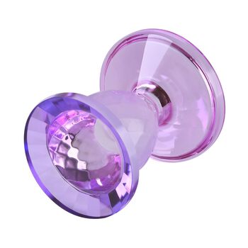 Kerzenhalter aus Glas, Rosa und lila