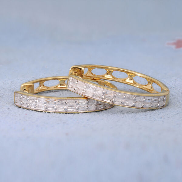 Diamant-Creolen in Silber image number 2