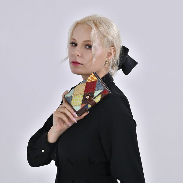 Chaos by Elsie - Echtleder Patchwork Geldb&ouml;rse, Patchwork image number 1