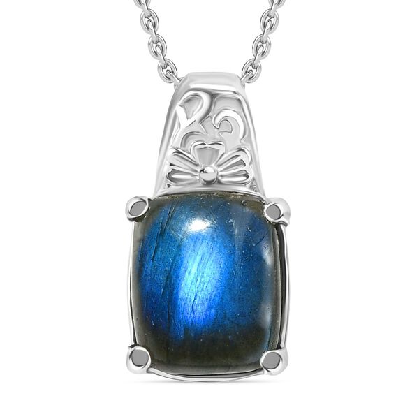 4er Set- AAA Labradorit Ohrringe, Anh&auml;nger mit Kette (ca. 50 cm) und Ring (Gr&ouml;&szlig;e 18.00), Schmuckset, Reiner Edelstahl ca. 15.00 ct image number 7