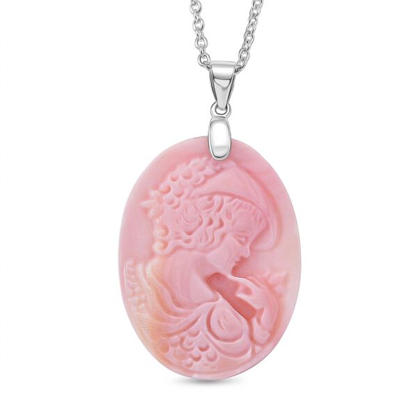 D'Joy Natürlicher Rosa Königsmuschel Perle Schmuckset ca. 50 cm 925 Silber rhodiniert ca. 28.00 ct image number 0