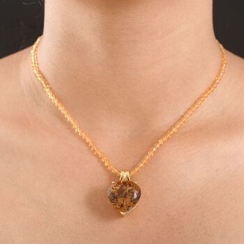 D'Joy AA Citrin Schmuckset ca. 50 cm 925 Silber 750 Gelbgold Vermeil ca. 55.00 ct