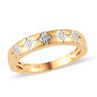 Diamant Band Ring 925 Silber 585 Vergoldet image number 3
