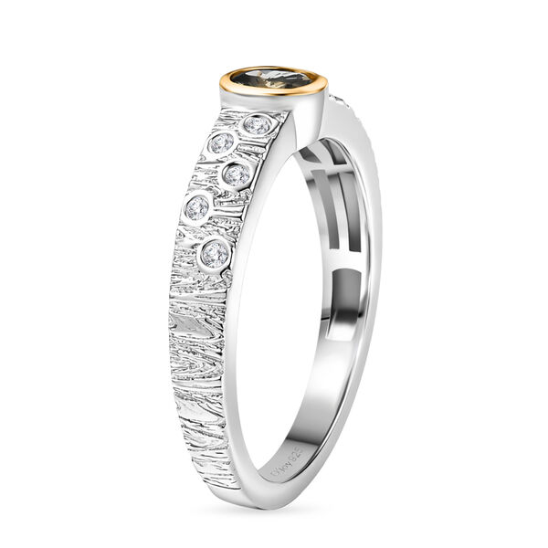 D'Joy AA nat&uuml;rlicher goldener Tansanit und Zirkon zweifarbiger Ring - 0,50 ct. image number 4