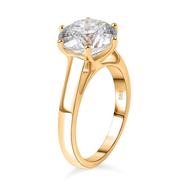 161 Facettiert Moissanit Ring 585 Gold (Gr&ouml;&szlig;e 19.00) ca. 4,05 ct image number 4