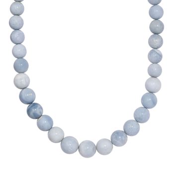 Blauer Opal Halskette ca. 50 cm Messing rhodiniert ca. 191.00 ct